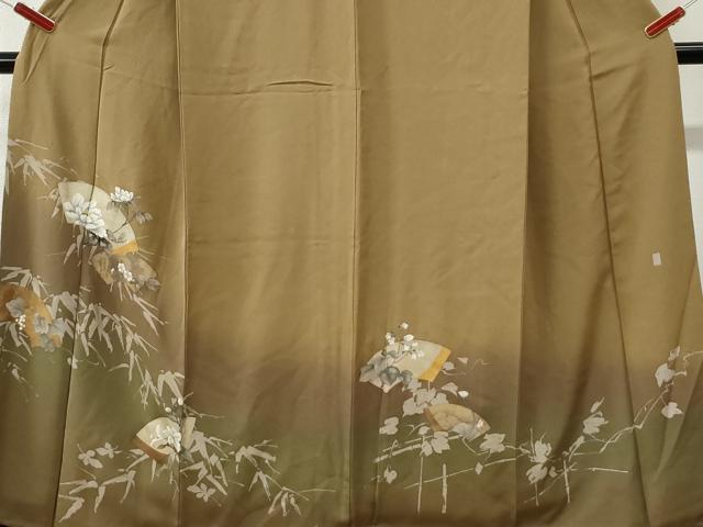 平和屋着物●訪問着 地紙枝花文 暈し染め 金彩 無落款 正絹 逸品 CABM4030yc