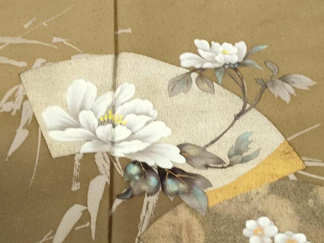 平和屋着物●訪問着 地紙枝花文 暈し染め 金彩 無落款 正絹 逸品 CABM4030yc