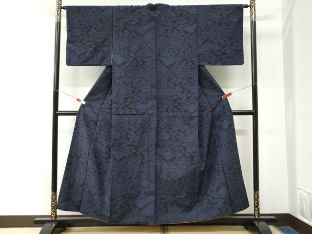 平和屋着物●結城紬 80亀甲 吉祥風景文 正絹 逸品 CABM4031yc