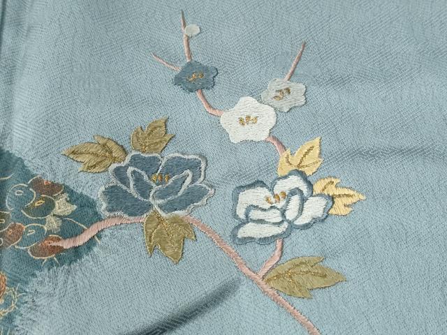 平和屋着物●訪問着 絞り 刺繍 万寿菊枝花文 金彩 正絹 逸品 CABM4035yc