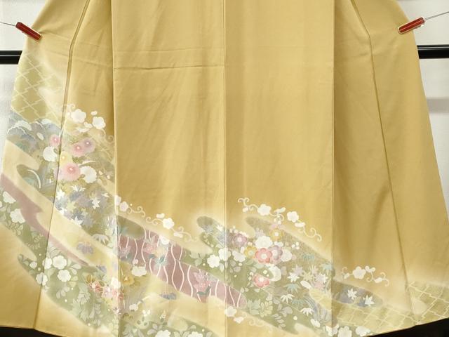 平和屋着物●訪問着 霞草花文 暈し染め 正絹 逸品 CABM4039yc