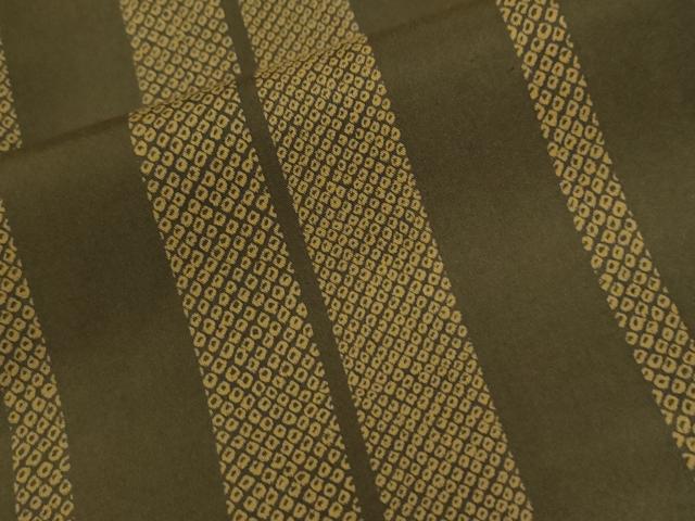 平和屋着物●本場染大島紬 縞 鹿の子文様 正絹 逸品 未使用 CABM4044yc