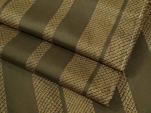 平和屋着物●本場染大島紬 縞 鹿の子文様 正絹 逸品 未使用 CABM4044yc