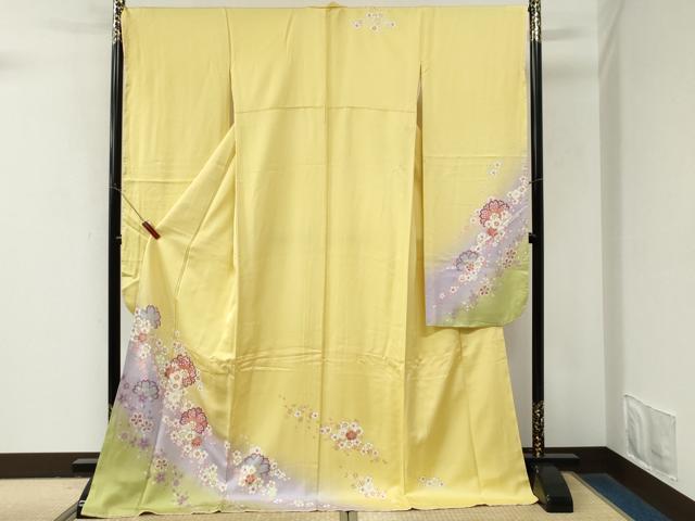 平和屋着物●豪華振袖 駒刺繍 舞桜文 暈し染め 金彩 正絹 逸品 未使用 CABM4048yc