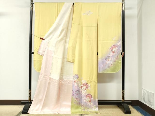 平和屋着物●豪華振袖 駒刺繍 舞桜文 暈し染め 金彩 正絹 逸品 未使用 CABM4048yc