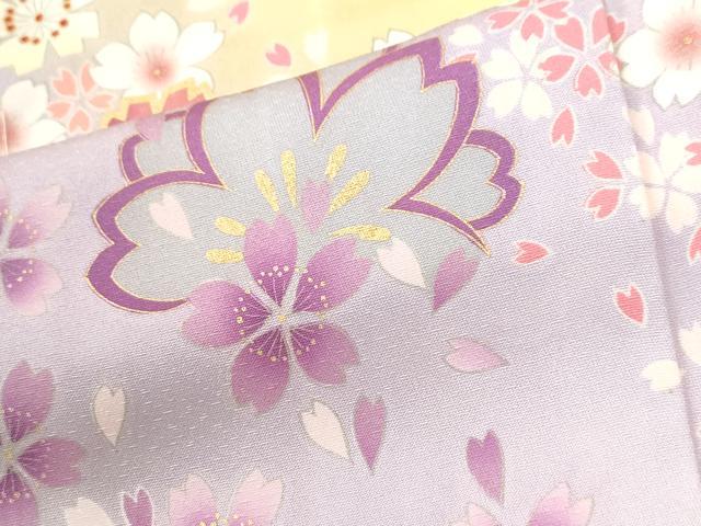 平和屋着物●豪華振袖 駒刺繍 舞桜文 暈し染め 金彩 正絹 逸品 未使用 CABM4048yc