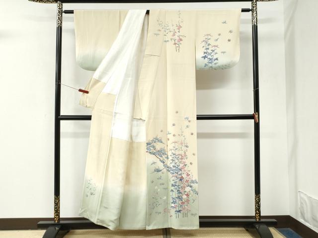 平和屋着物●本加賀友禅作家 寺西一紘 訪問着 飛鳥裏菊松竹梅 暈し染め 正絹 逸品 CABM4051yc