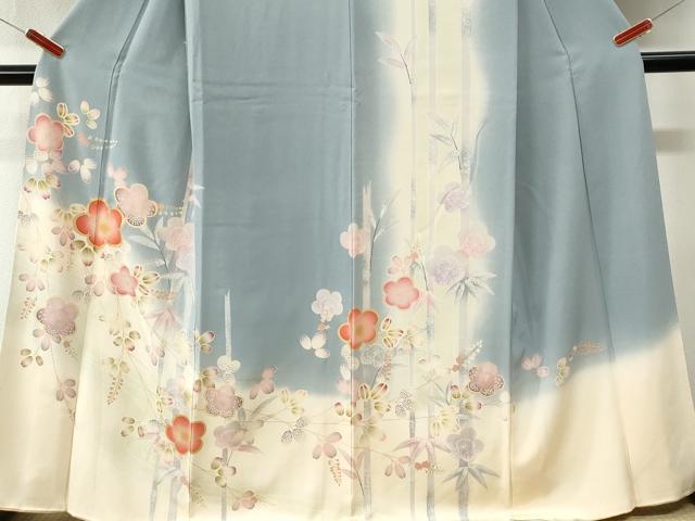 平和屋着物●訪問着 笹竹文花文 暈し染め 金彩 正絹 逸品 CABM4056yc