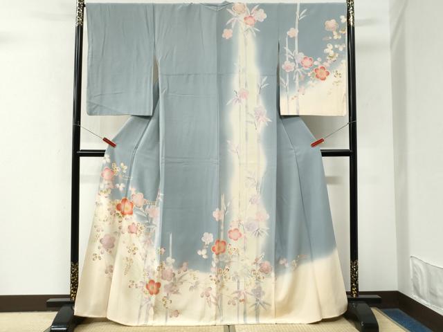 平和屋着物●訪問着 笹竹文花文 暈し染め 金彩 正絹 逸品 CABM4056yc