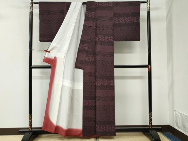 平和屋着物●江戸小紋 伊勢型 拾選 反端付き 正絹 逸品 CABM4060yc