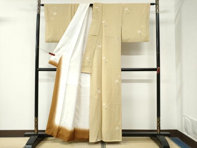 平和屋着物●上質な小紋 枝花文 正絹 逸品 CABM4063yc