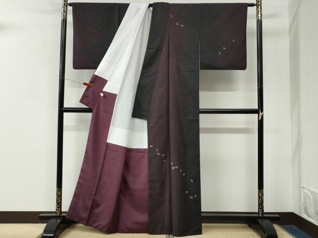 平和屋着物●訪問着 本場縞大島紬 9マルキ 刺繍 琉球貝紫 舞花弁 正絹 逸品 CABM4074yc