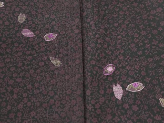 平和屋着物●訪問着 本場縞大島紬 9マルキ 刺繍 琉球貝紫 舞花弁 正絹 逸品 CABM4074yc