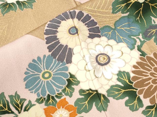 平和屋着物●ファッションデザイナー 花井幸子 訪問着 刺繍 菊花車文 金彩 正絹 逸品 CABM4084yc