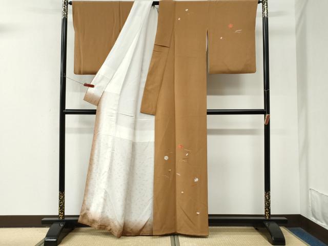 平和屋着物●訪問着 総刺繍 吹き寄せ花文 金糸 鬼しぼ縮緬 正絹 逸品 CABM4100yc
