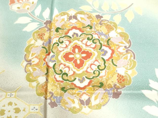 平和屋着物●訪問着 流水更紗花唐草文 暈し染め 金彩 正絹 逸品 CABM4101yc
