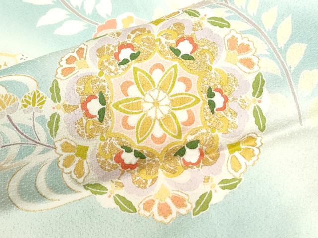 平和屋着物●訪問着 流水更紗花唐草文 暈し染め 金彩 正絹 逸品 CABM4101yc
