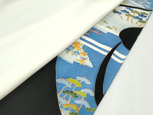 平和屋着物●本加賀友禅作家 押田正義 黒留袖 流水桐風景花文 正絹 逸品 CABM4103yc