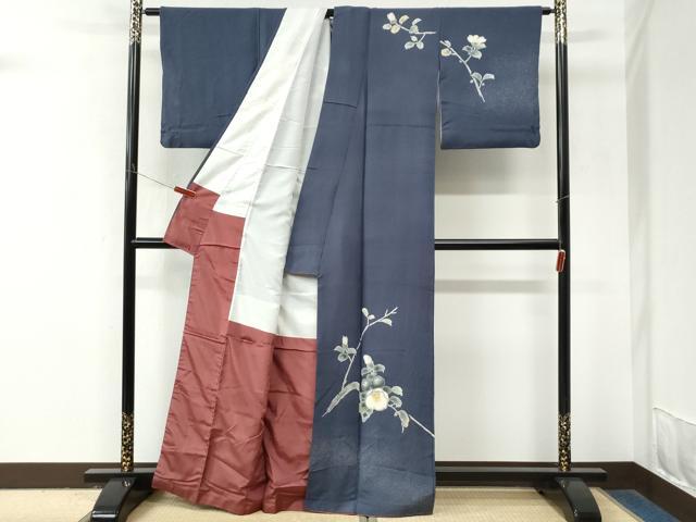 平和屋着物●人間国宝・羽田登喜男 訪問着 枝花文 正絹 逸品 CABM4105yc