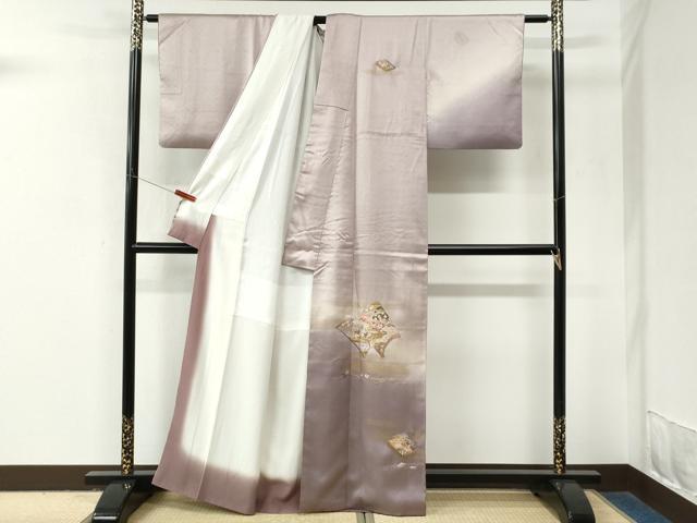 平和屋着物●訪問着 総刺繍 冊子吉祥草花文 暈し染め 金彩 正絹 逸品 CABM4107yc