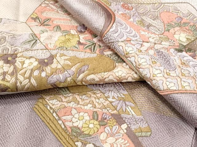 平和屋着物●訪問着 総刺繍 冊子吉祥草花文 暈し染め 金彩 正絹 逸品 CABM4107yc