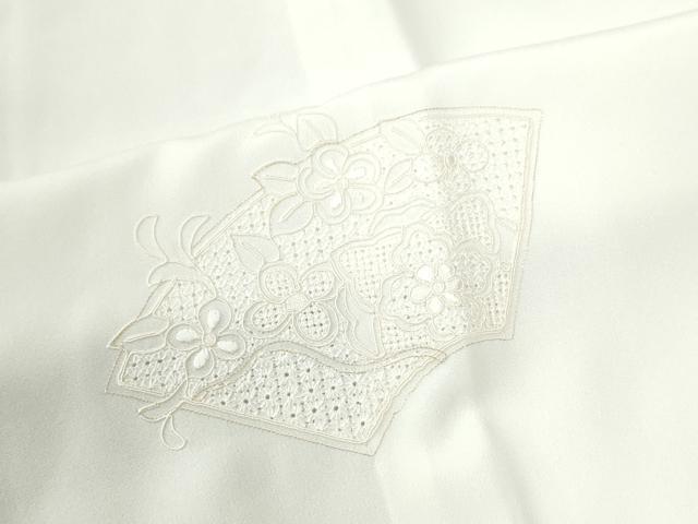 平和屋着物●中国三大刺繍 スワトウ刺繍 総刺繍 長襦袢 無双仕立て 地紙枝花文 金糸 正絹 逸品 CABM4113yc