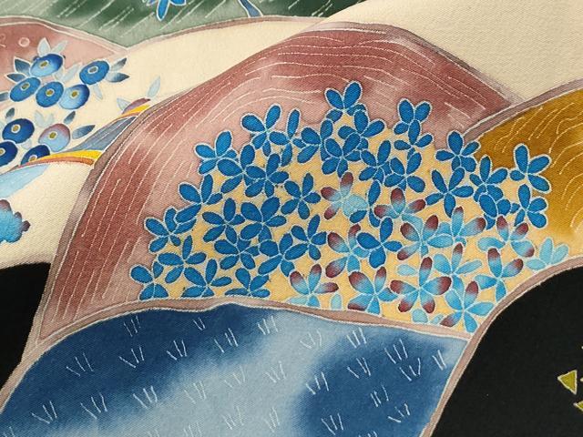 平和屋着物●本加賀友禅作家 押田正義 黒留袖 遠山京風景文 正絹 逸品 CABM4116yc