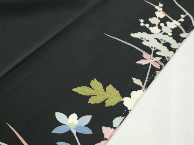 平和屋着物●豪華黒留袖 友禅 作家物 花鳥文 正絹 逸品 CABM4117yc