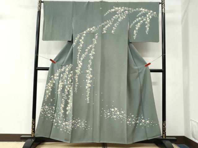 平和屋着物●訪問着 刺繍 枝花文 金彩 正絹 逸品 CABM4118yc
