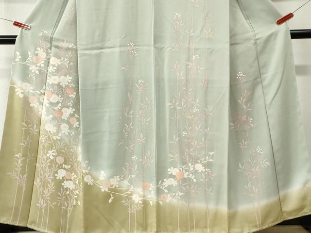 平和屋着物●訪問着 枝菊文 暈し染め 金彩 正絹 逸品 未使用 CABM4123yc
