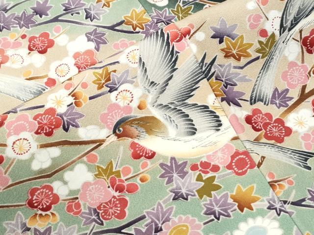 平和屋着物●豪華黒留袖 友禅 作家物 飛鳥枝梅花文 暈し染め 正絹 逸品 CABM4126yc