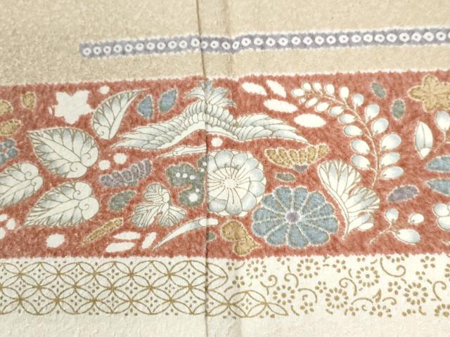 平和屋着物●訪問着 横段飛鶴葵花文 正絹 逸品 未使用 CABM4127yc