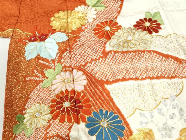 平和屋着物●豪華振袖 駒刺繍 絞り 笹竹桐花文 金彩 正絹 逸品 CABM4147yc