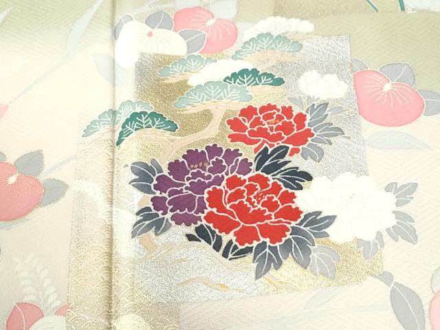 平和屋着物●訪問着 色紙枝橘花文 暈し染め 金銀彩 正絹 逸品 未使用 CABM4152yc