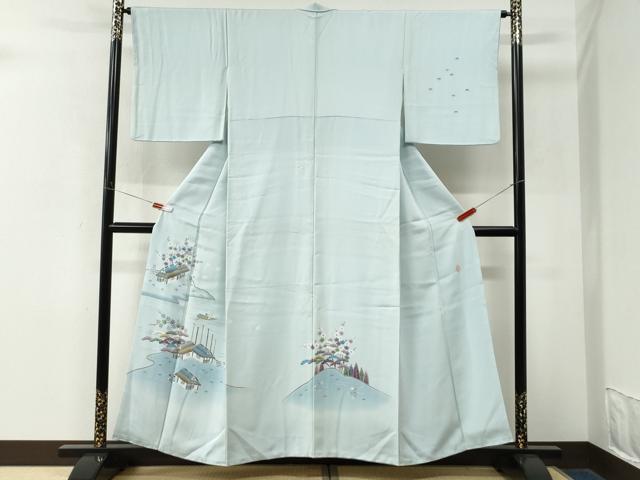 平和屋着物●本加賀友禅作家 金丸充夫 訪問着 飛鳥舟風景文 暈し染め 正絹 逸品 CABM4156yc