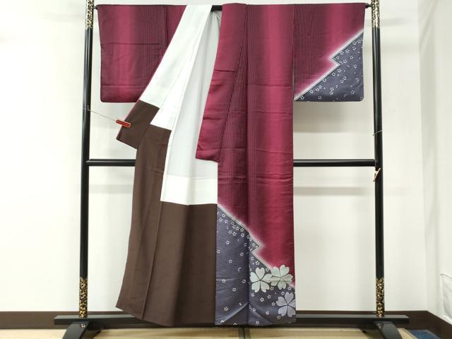 平和屋着物●染色作家 斉藤三才 訪問着 舞桜文 暈し染め 正絹 逸品 CABM4159yc
