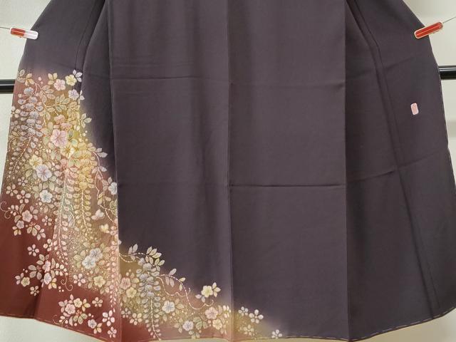 平和屋着物●越後十日町の一流染匠 桐屋・翠山工房 訪問着 枝垂れ花文 暈し染め 金彩 やまと誂製 正絹 逸品 未使用 CABM4165yc