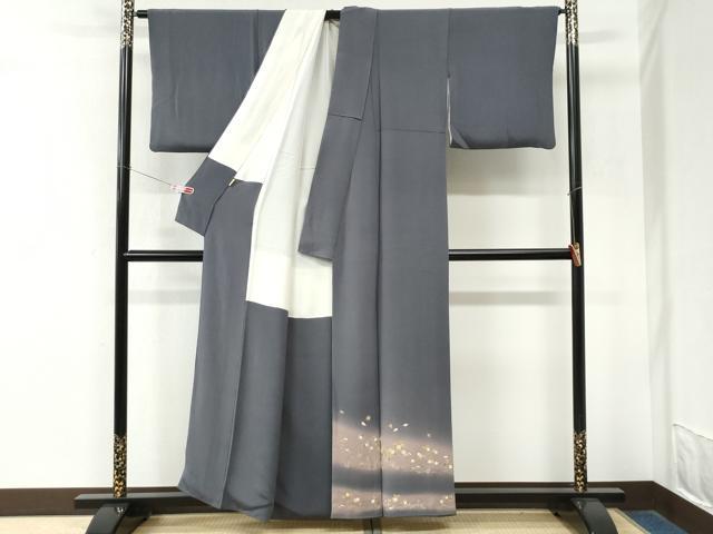 平和屋着物●訪問着 草花文 暈し染め 金彩 鬼しぼ縮緬 正絹 逸品 CABM4173yc
