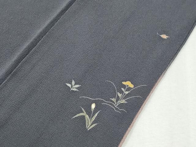 平和屋着物●訪問着 草花文 暈し染め 金彩 鬼しぼ縮緬 正絹 逸品 CABM4173yc