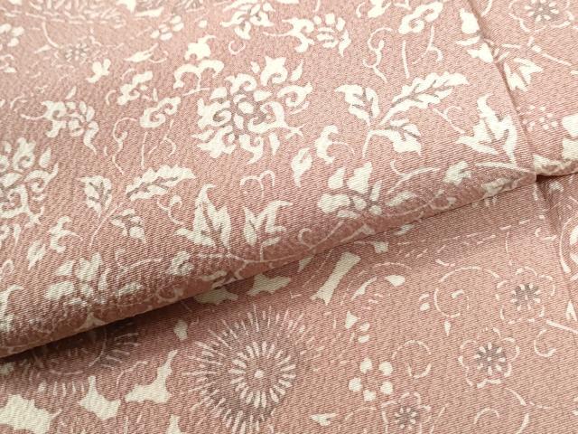 平和屋着物●上質な小紋 型染め 菊花唐草文 正絹 逸品 CABM4180yc