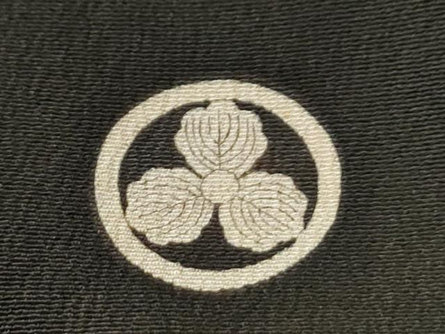 平和屋本店●アンティーク 大正ロマン 振袖 檜扇鼓飛鶴花松文 黒地 金彩 正絹 逸品 CABM4181yc