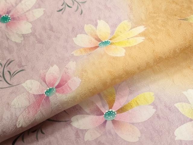 平和屋着物●豪華振袖 舞花文 暈し染め 正絹 逸品 CABM4190yc