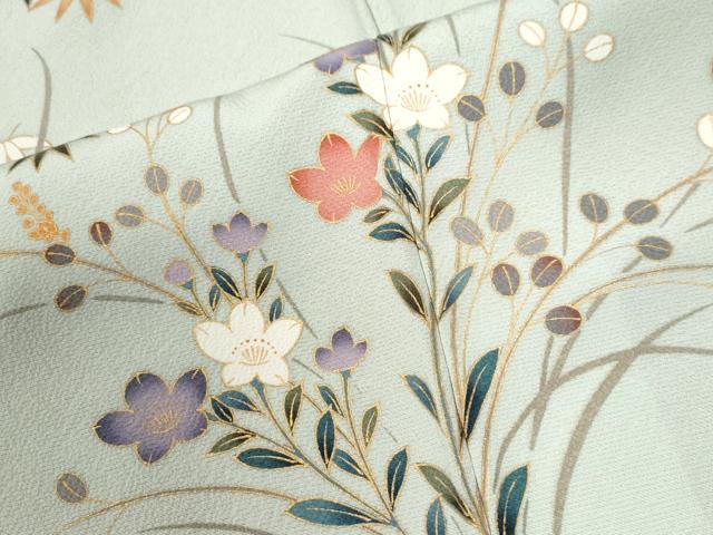 平和屋着物●訪問着 立波草花文 暈し染め 金彩 正絹 逸品 CABM4194yc