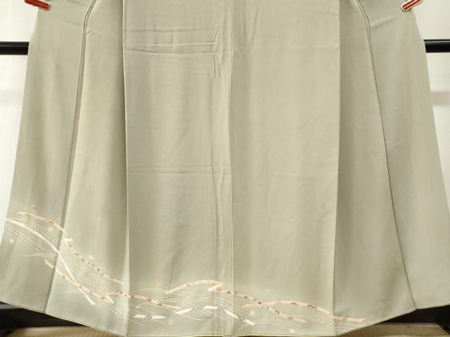 平和屋着物●訪問着 竜田川鬘帯花文 暈し染め 鬼しぼ縮緬 正絹 逸品 CABM4200yc