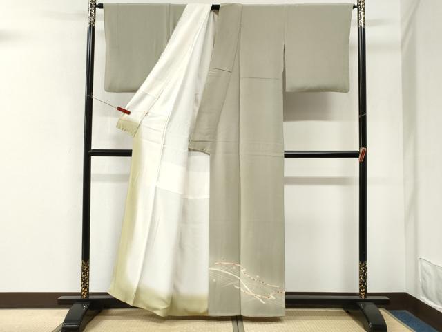 平和屋着物●訪問着 竜田川鬘帯花文 暈し染め 鬼しぼ縮緬 正絹 逸品 CABM4200yc