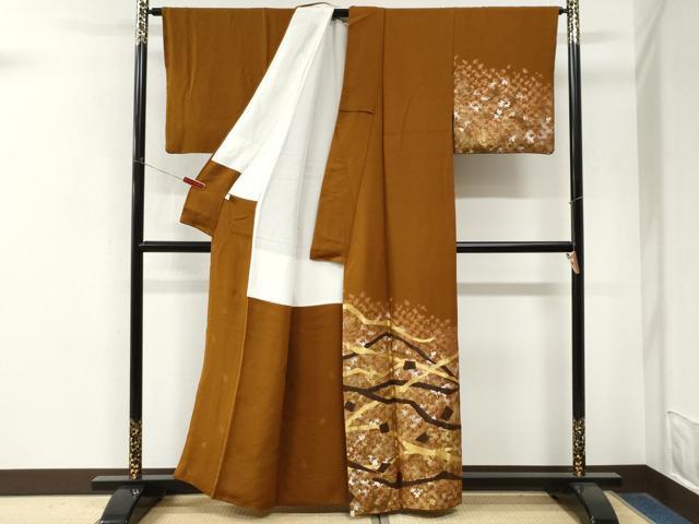 平和屋着物●ファッションデザイナー HIROKO KOSHINO コシノヒロコ 訪問着 破れ色紙枝花文 金銀糸 正絹 逸品 CABM4208yc