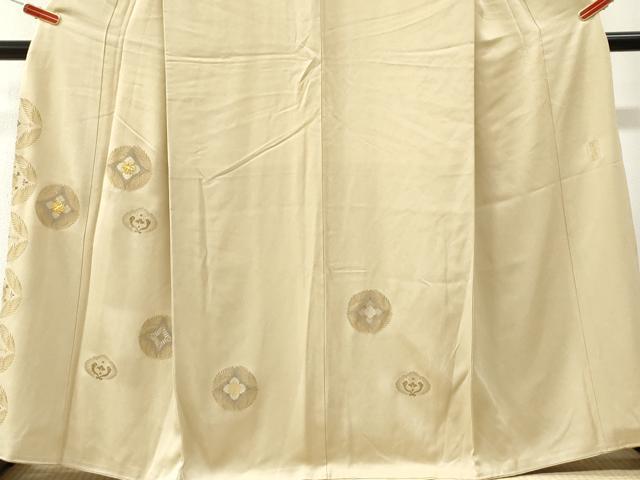 平和屋着物●訪問着 駒刺繍 黄金繭 松葉花文 金彩 正絹 逸品 未使用 CABM4209yc