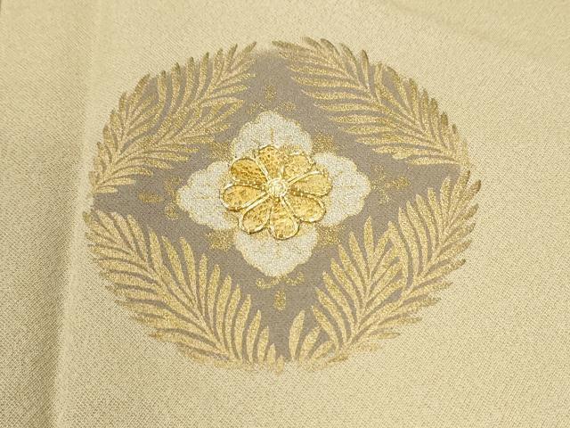 平和屋着物●訪問着 駒刺繍 黄金繭 松葉花文 金彩 正絹 逸品 未使用 CABM4209yc
