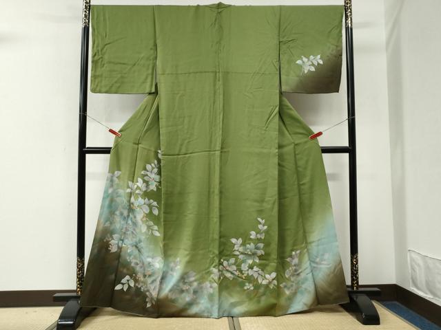 平和屋着物●訪問着 螺鈿 南天花文 暈し染め 金彩 正絹 逸品 CABM4214yc
