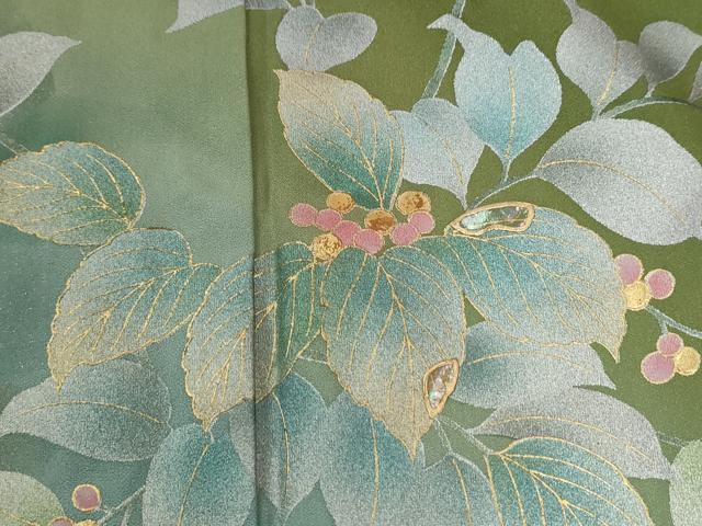 平和屋着物●訪問着 螺鈿 南天花文 暈し染め 金彩 正絹 逸品 CABM4214yc